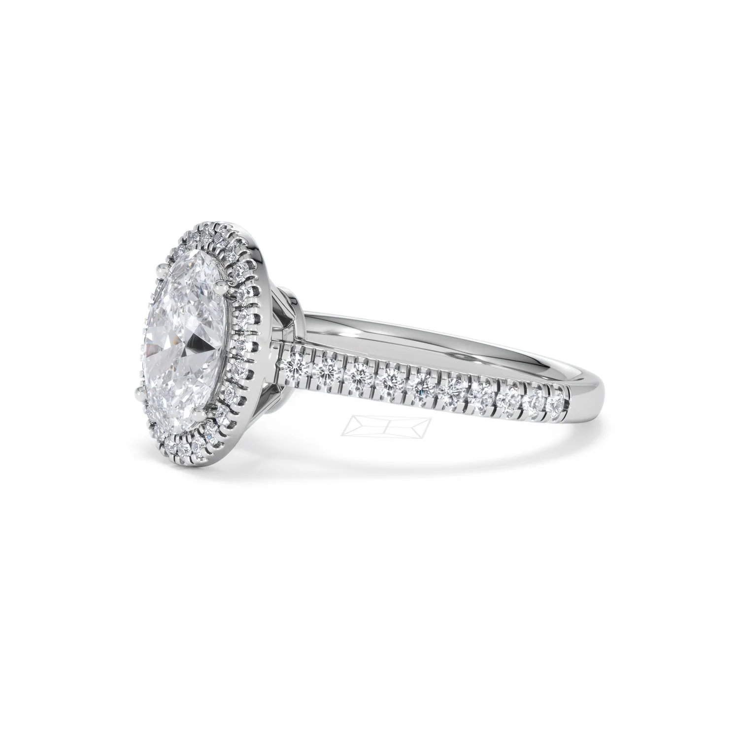 Georgina Lab Oval Diamond Halo Engagement Ring 18K White Gold 2.05ct F/VS1 - Image 79
