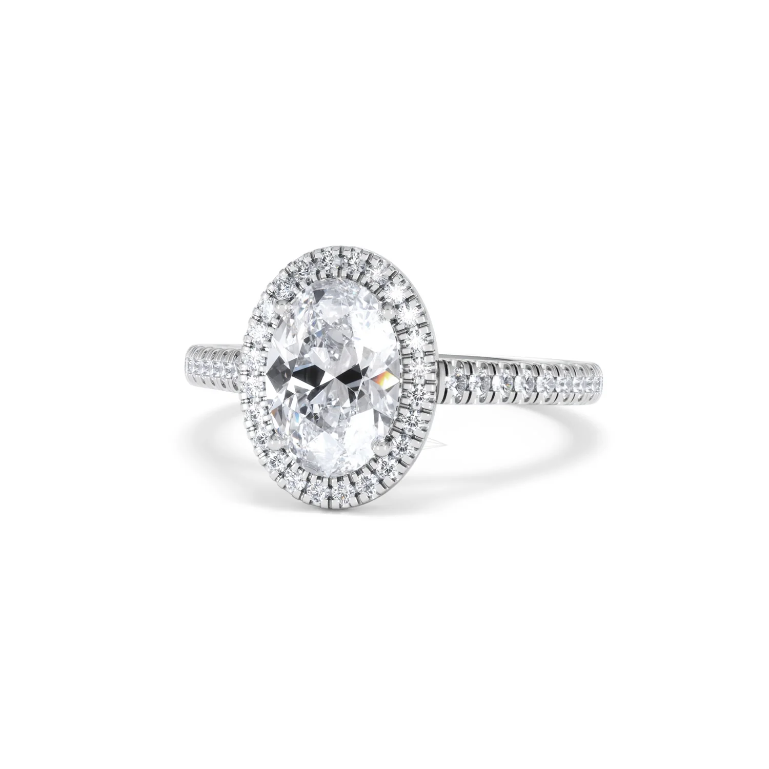 Georgina Lab Oval Diamond Halo Engagement Ring 18K White Gold 2.05ct F/VS1 - Image 88