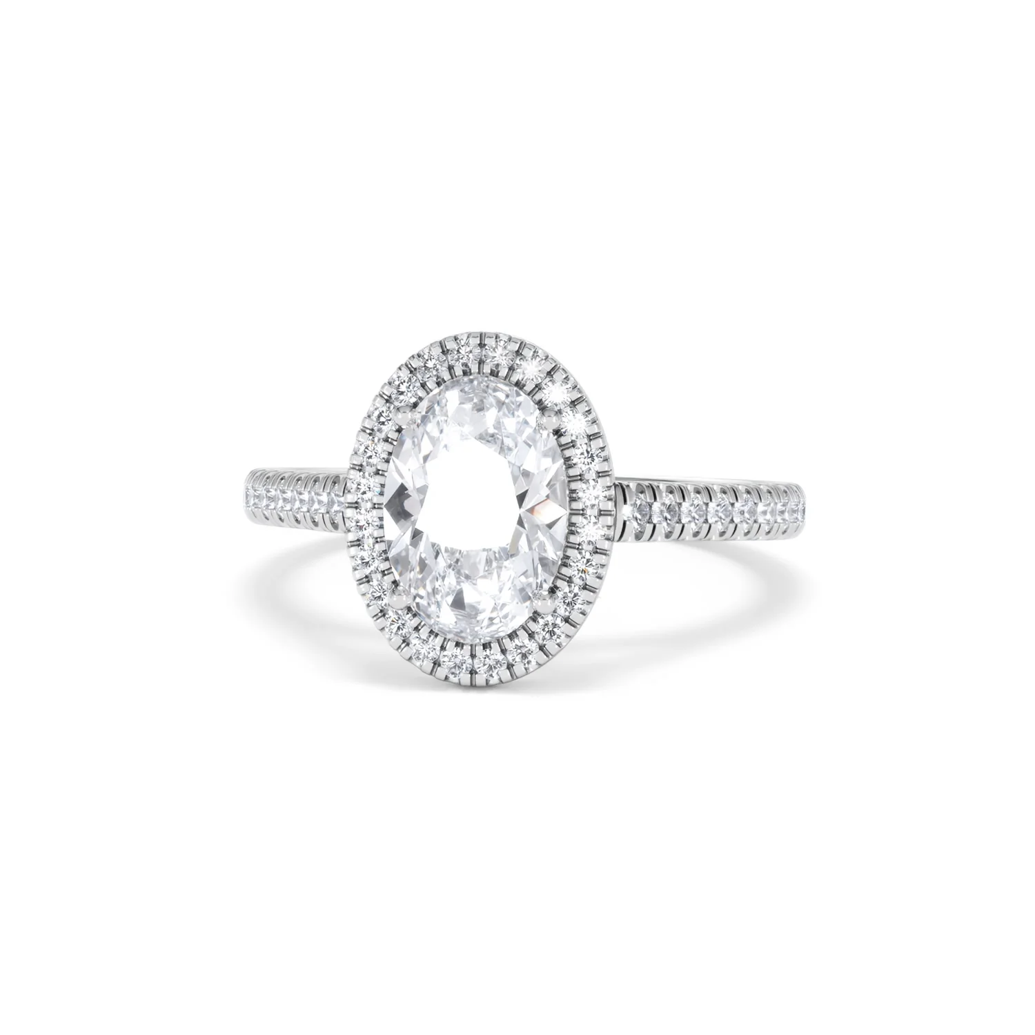 Georgina Lab Oval Diamond Halo Engagement Ring 18K White Gold 2.05ct F/VS1 - Image 89