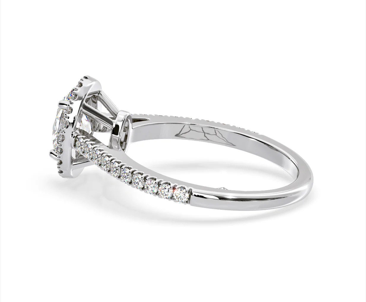 Georgina Lab Oval Diamond Halo Engagement Ring 18K White Gold 2.55ct F/VS1 - Image 111