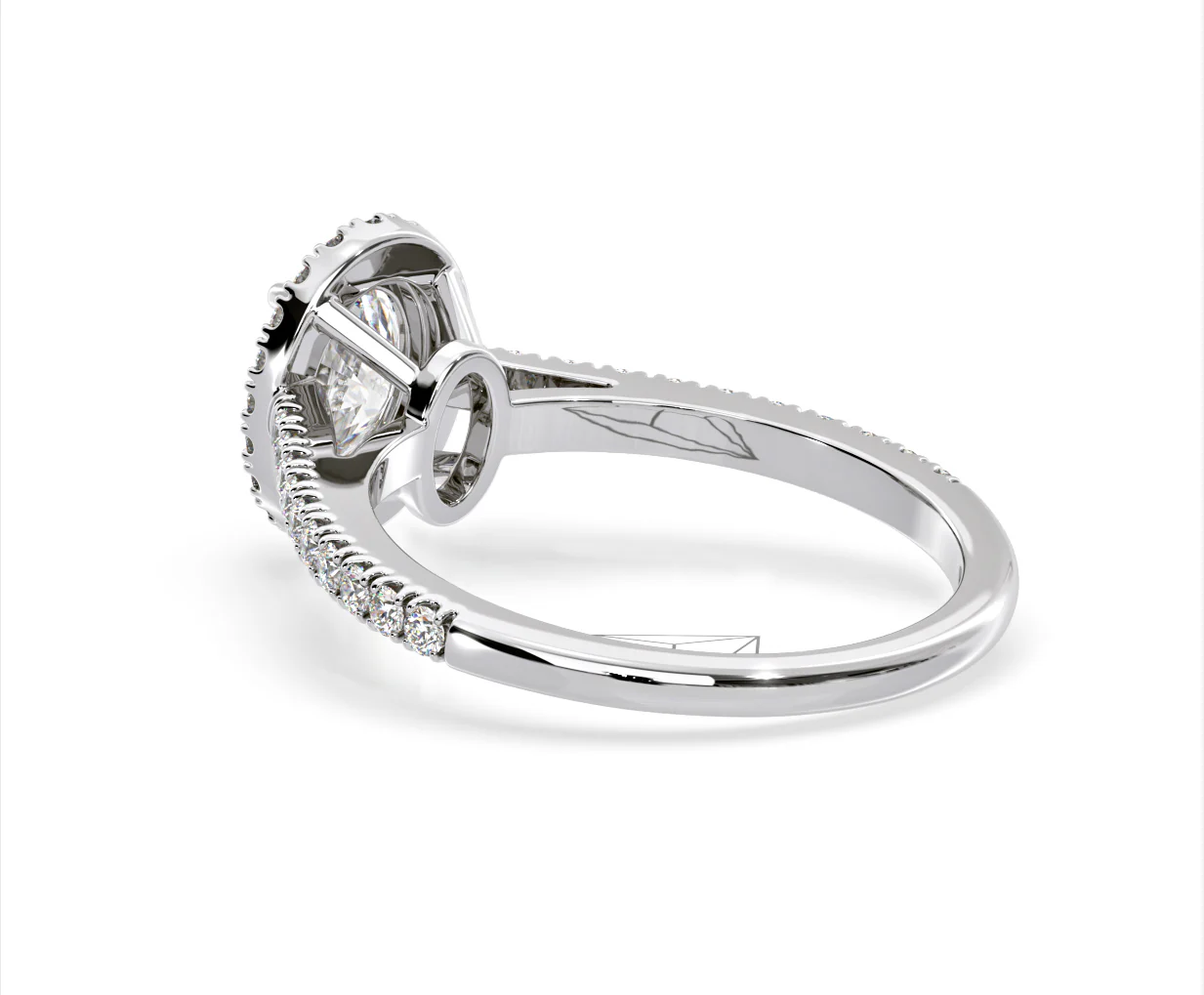 Georgina Lab Oval Diamond Halo Engagement Ring 18K White Gold 2.55ct F/VS1 - Image 117