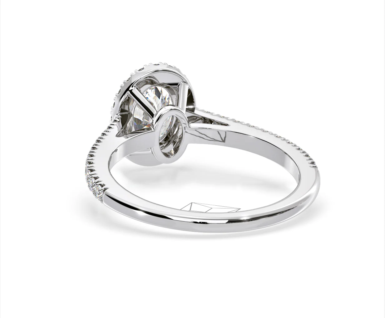 Georgina Lab Oval Diamond Halo Engagement Ring 18K White Gold 2.55ct F/VS1 - Image 122