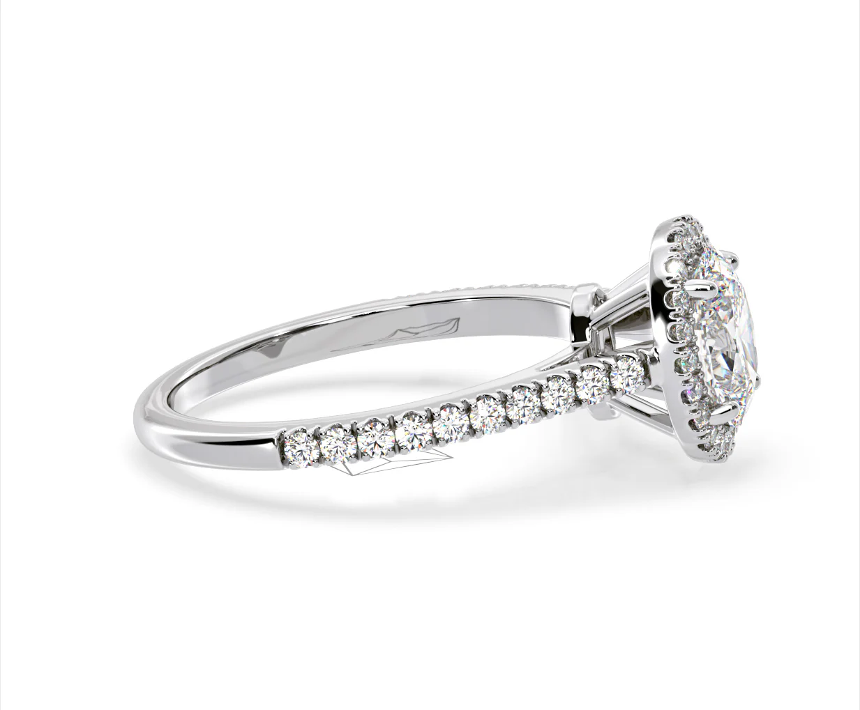 Georgina Lab Oval Diamond Halo Engagement Ring 18K White Gold 2.55ct F/VS1 - Image 149