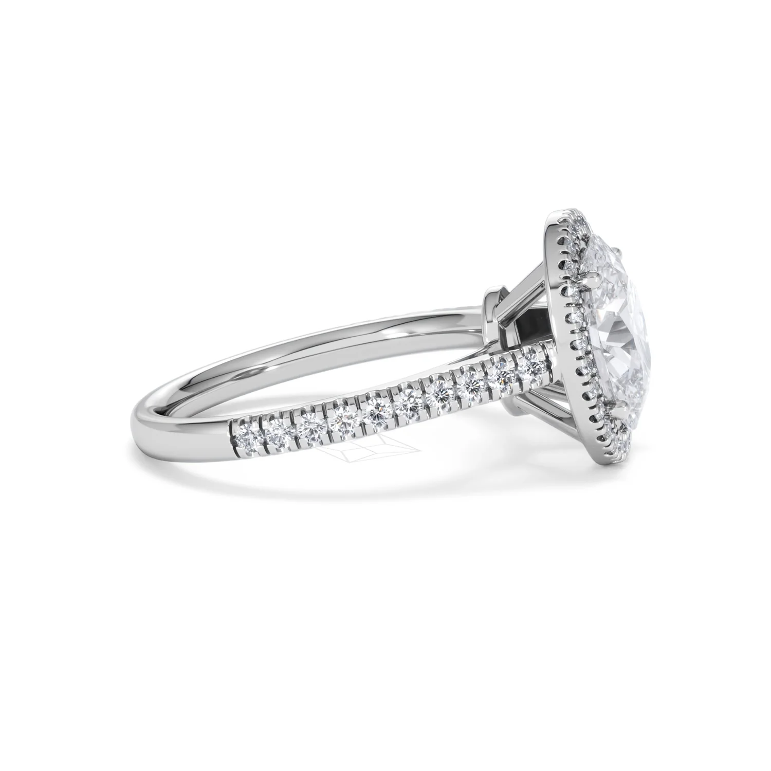 Georgina Lab Oval Diamond Halo Engagement Ring 18K White Gold 2.55ct F/VS1 - Image 28