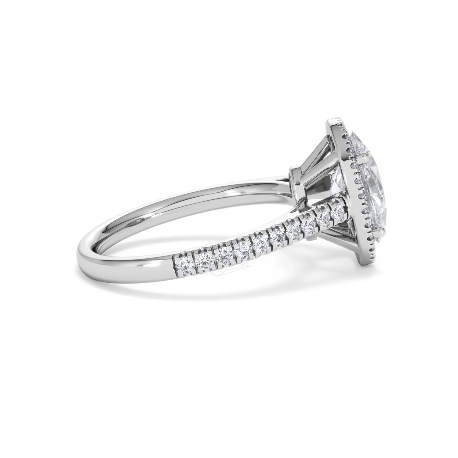 Georgina Lab Oval Diamond Halo Engagement Ring 18K White Gold 2.55ct F/VS1 - Image 32