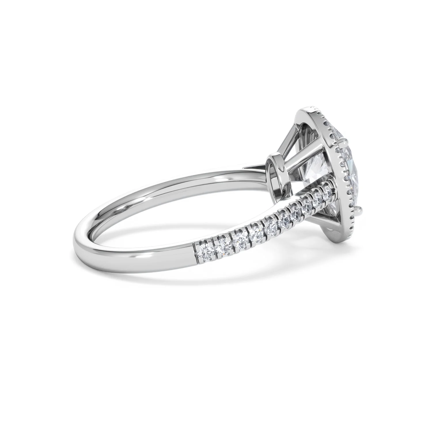 Georgina Lab Oval Diamond Halo Engagement Ring 18K White Gold 2.55ct F/VS1 - Image 35