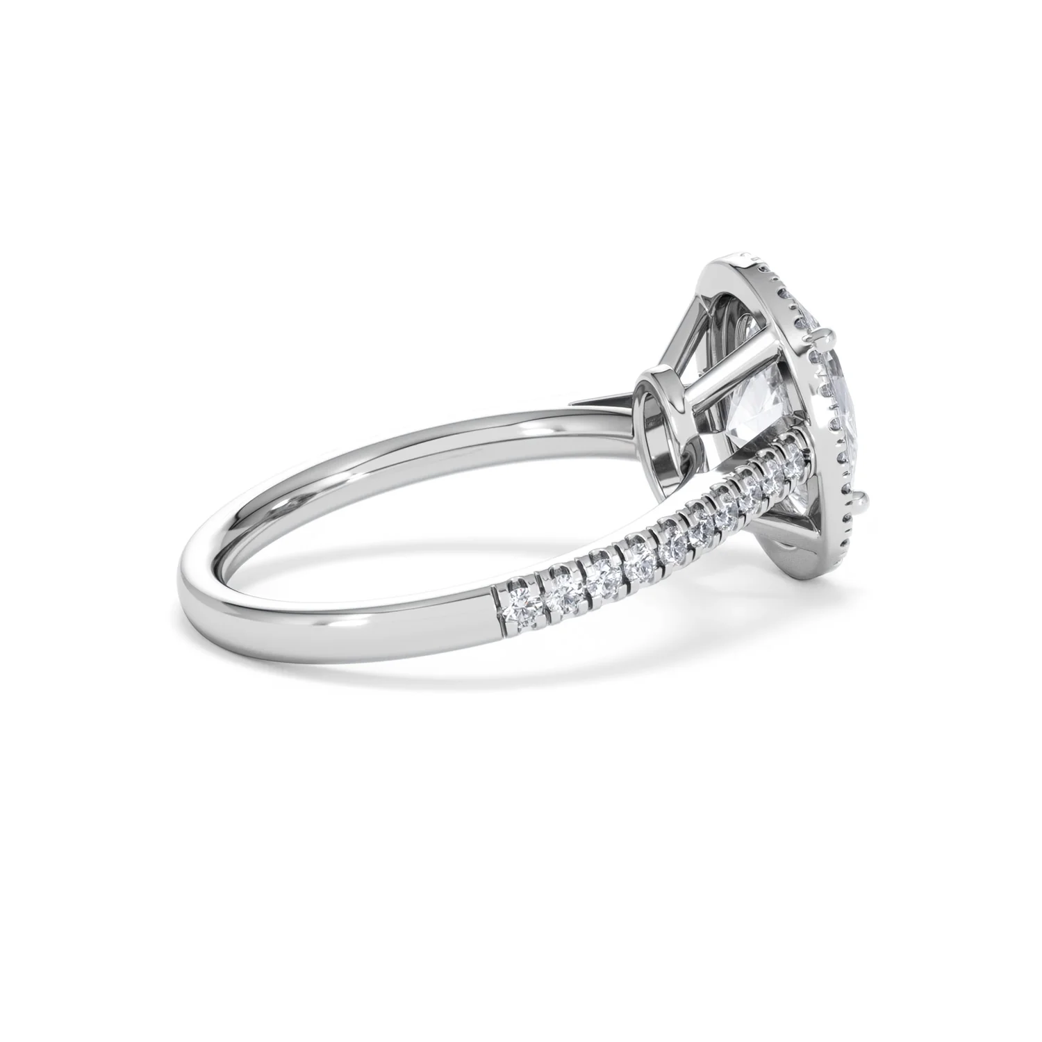 Georgina Lab Oval Diamond Halo Engagement Ring 18K White Gold 2.55ct F/VS1 - Image 36