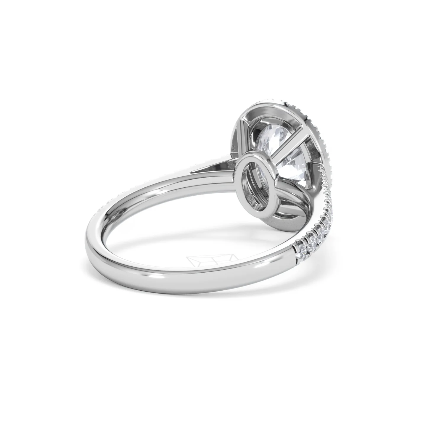 Georgina Lab Oval Diamond Halo Engagement Ring 18K White Gold 2.55ct F/VS1 - Image 44