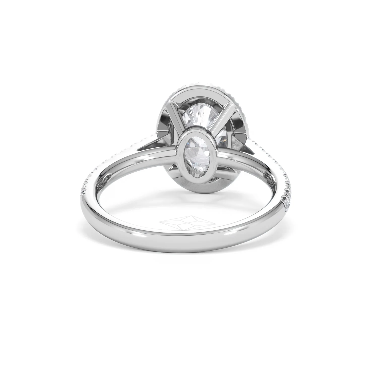 Georgina Lab Oval Diamond Halo Engagement Ring 18K White Gold 2.55ct F/VS1 - Image 49