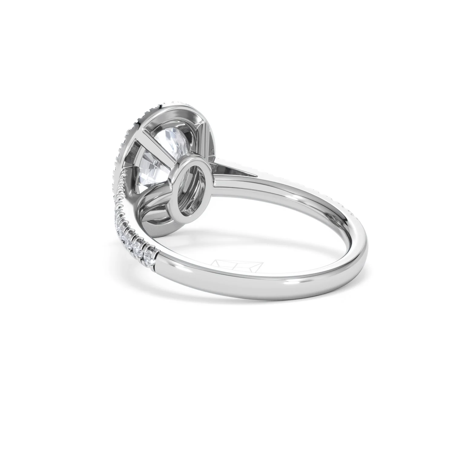 Georgina Lab Oval Diamond Halo Engagement Ring 18K White Gold 2.55ct F/VS1 - Image 58