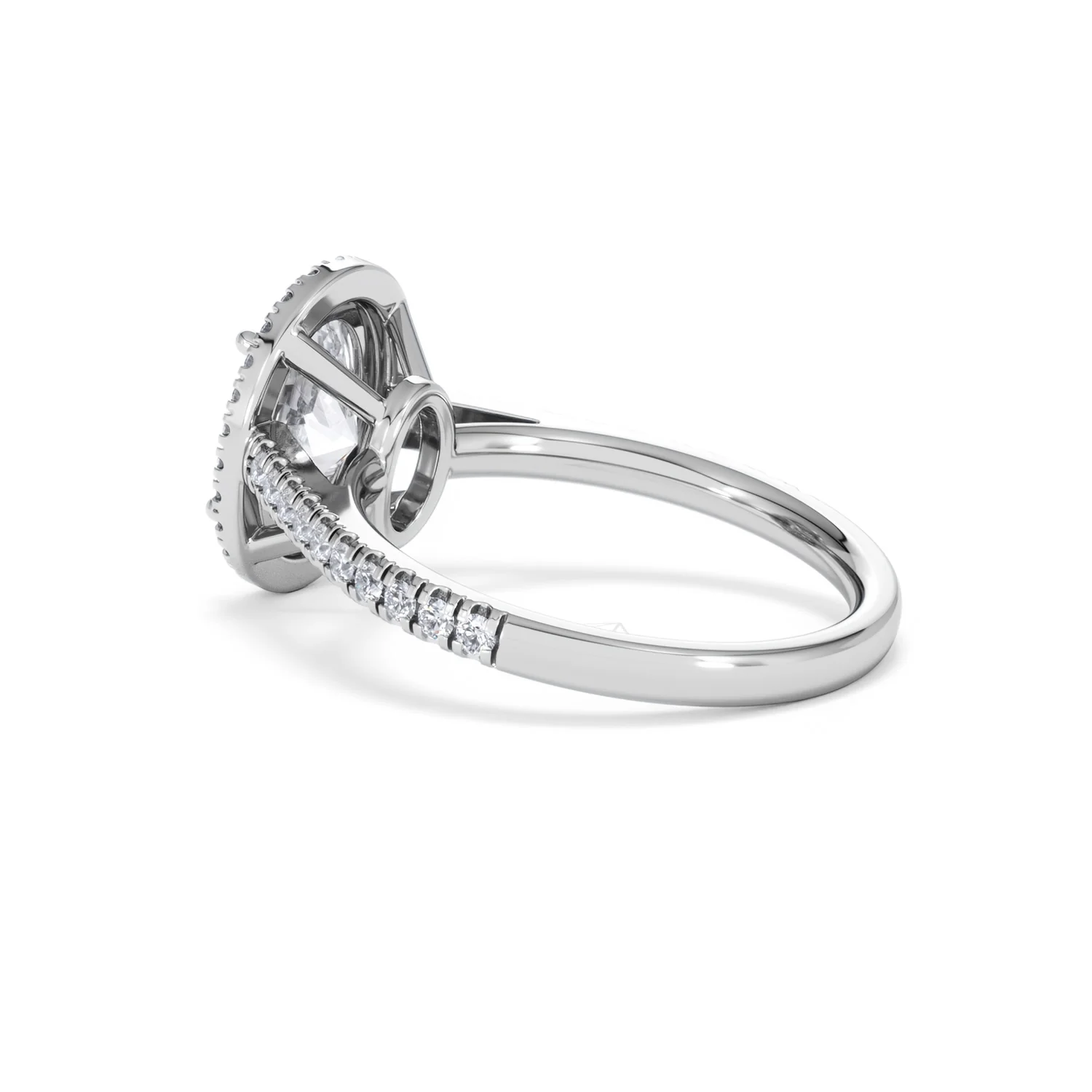 Georgina Lab Oval Diamond Halo Engagement Ring 18K White Gold 2.55ct F/VS1 - Image 63