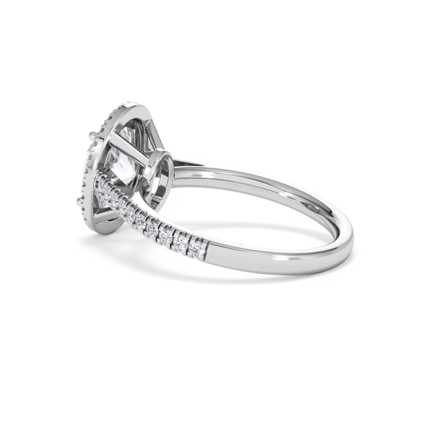 Georgina Lab Oval Diamond Halo Engagement Ring 18K White Gold 2.55ct F/VS1 - Image 64