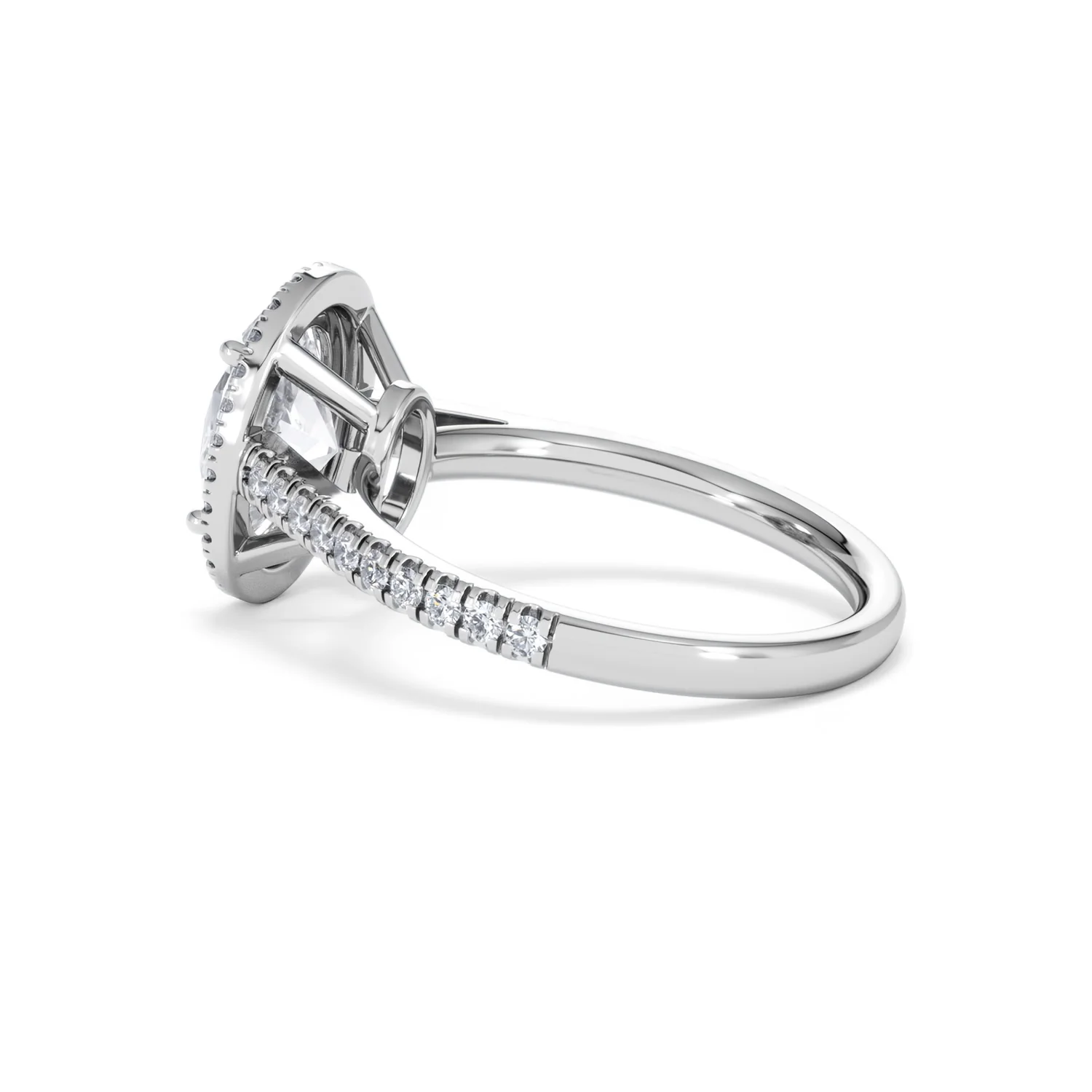 Georgina Lab Oval Diamond Halo Engagement Ring 18K White Gold 2.55ct F/VS1 - Image 65