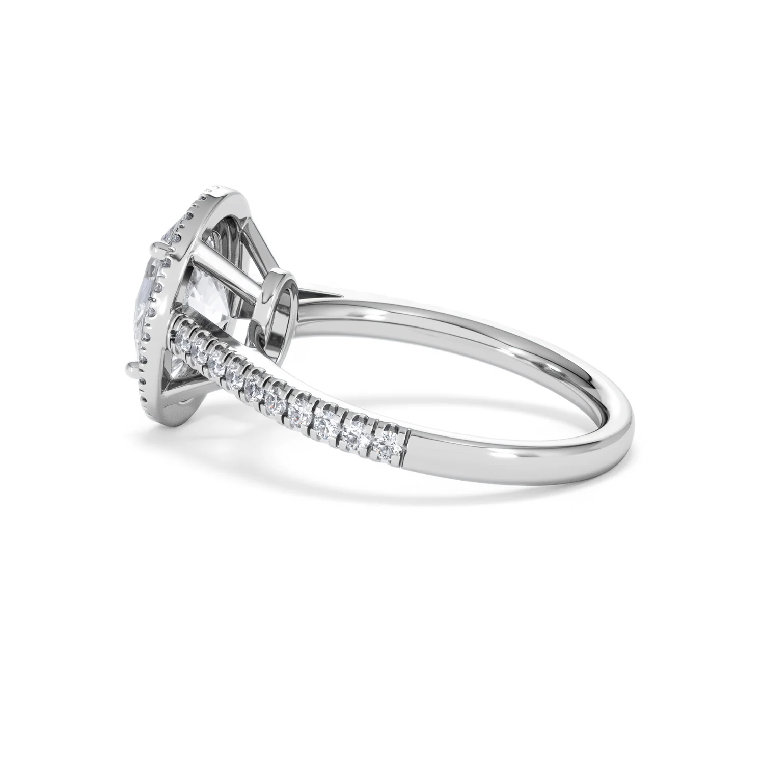 Georgina Lab Oval Diamond Halo Engagement Ring 18K White Gold 2.55ct F/VS1 - Image 66