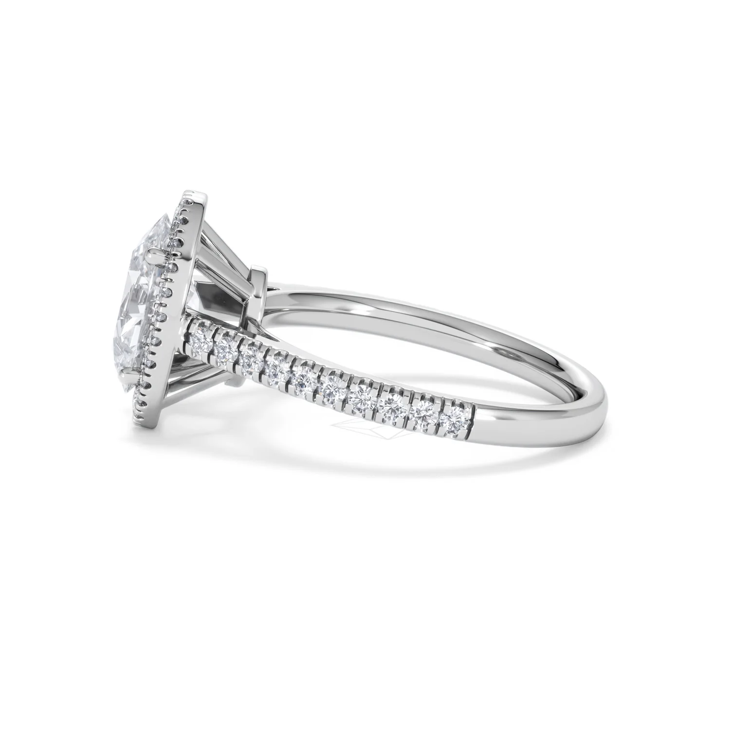 Georgina Lab Oval Diamond Halo Engagement Ring 18K White Gold 2.55ct F/VS1 - Image 71