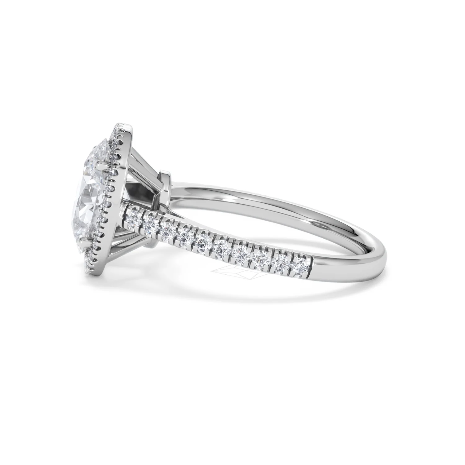 Georgina Lab Oval Diamond Halo Engagement Ring 18K White Gold 2.55ct F/VS1 - Image 72