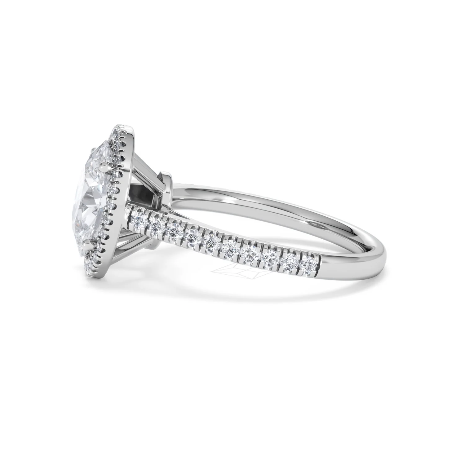 Georgina Lab Oval Diamond Halo Engagement Ring 18K White Gold 2.55ct F/VS1 - Image 73