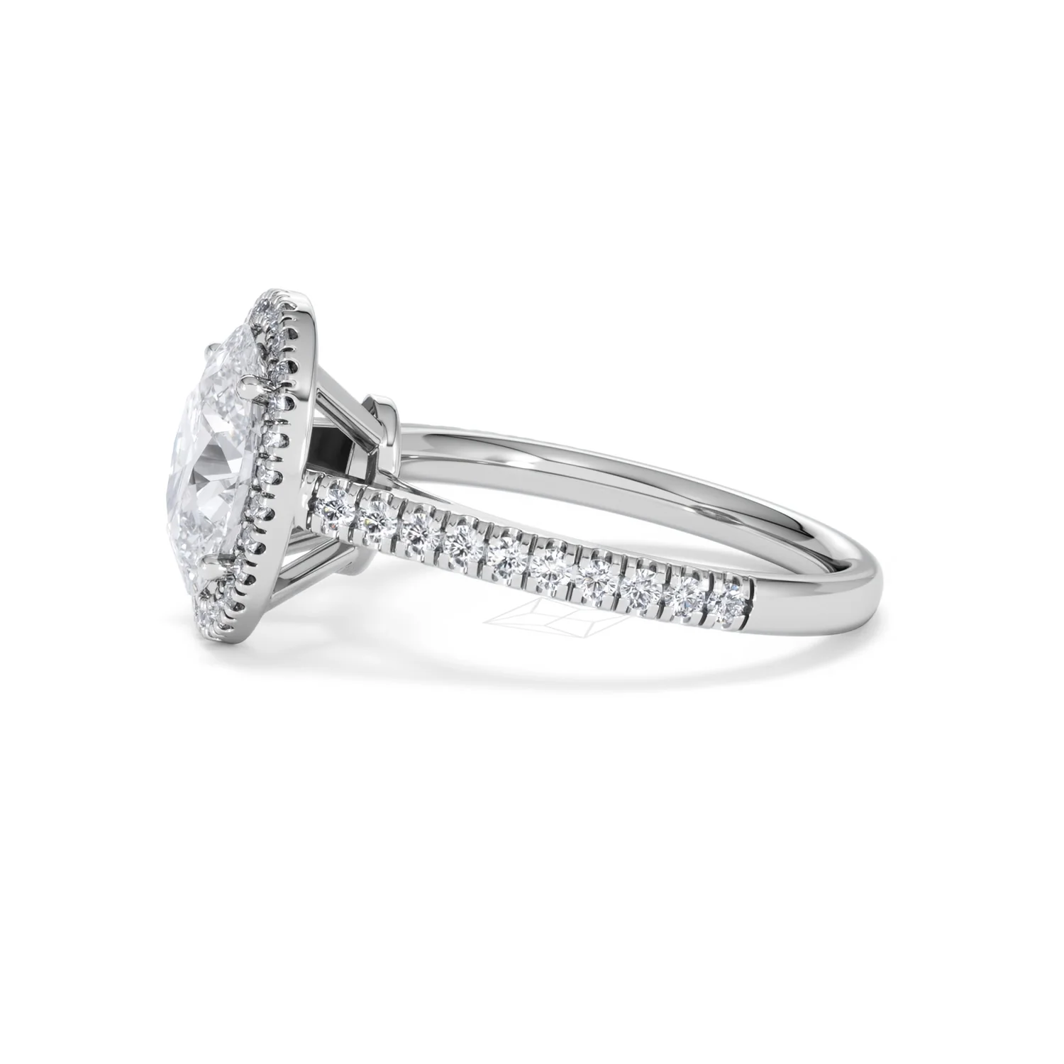 Georgina Lab Oval Diamond Halo Engagement Ring 18K White Gold 2.55ct F/VS1 - Image 74