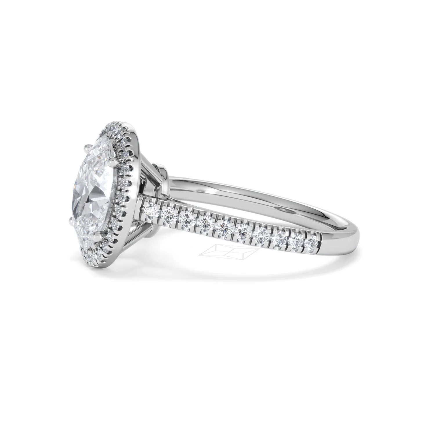 Georgina Lab Oval Diamond Halo Engagement Ring 18K White Gold 2.55ct F/VS1 - Image 76