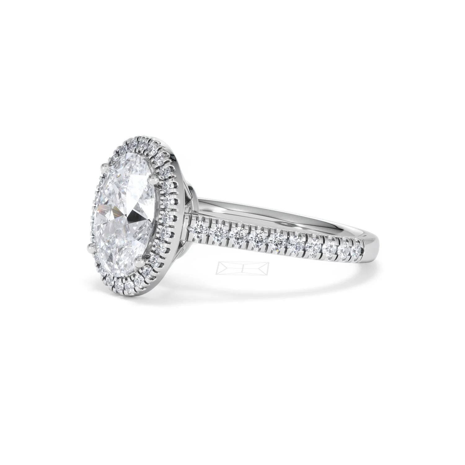 Georgina Lab Oval Diamond Halo Engagement Ring 18K White Gold 2.55ct F/VS1 - Image 80