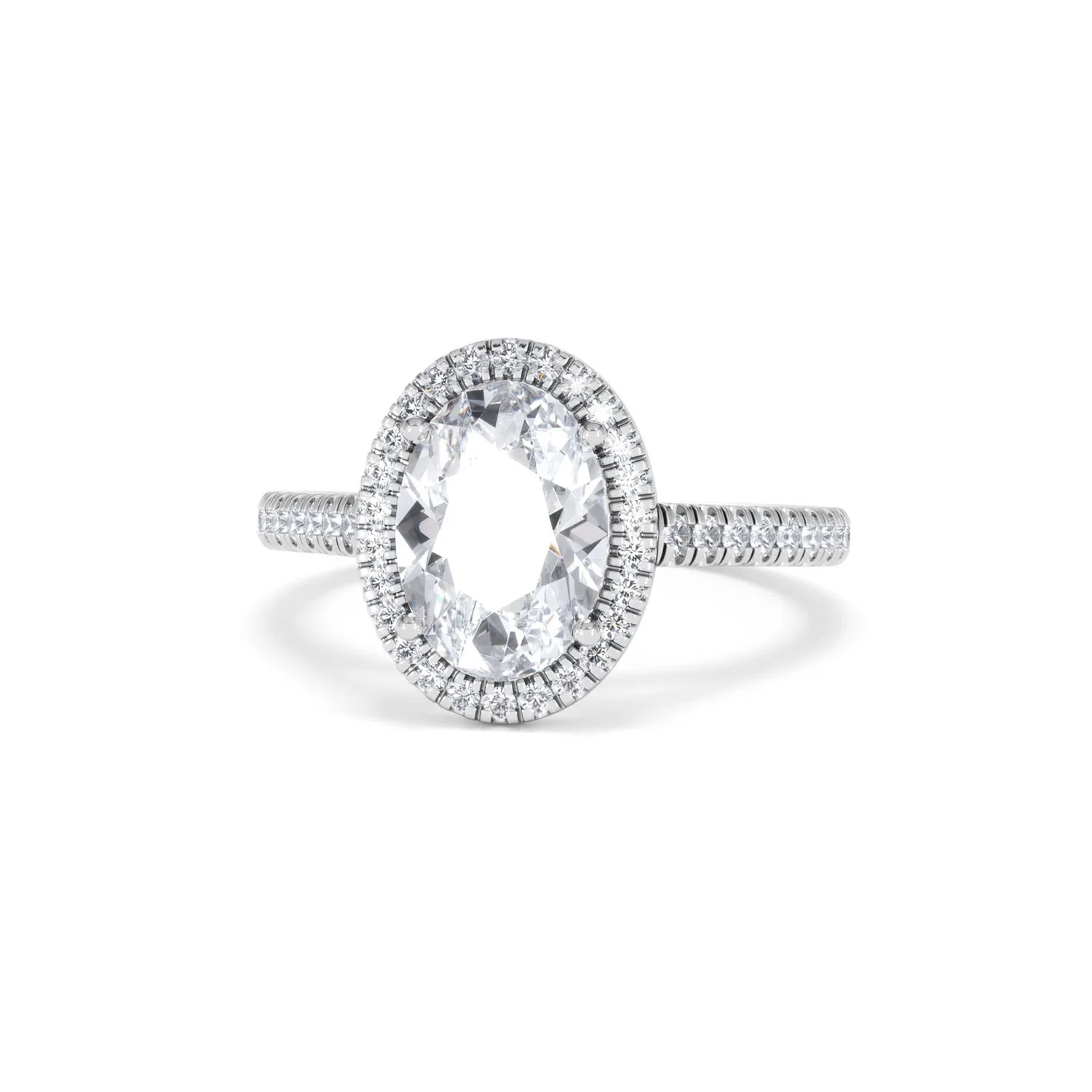 Georgina Lab Oval Diamond Halo Engagement Ring 18K White Gold 2.55ct F/VS1 - Image 89