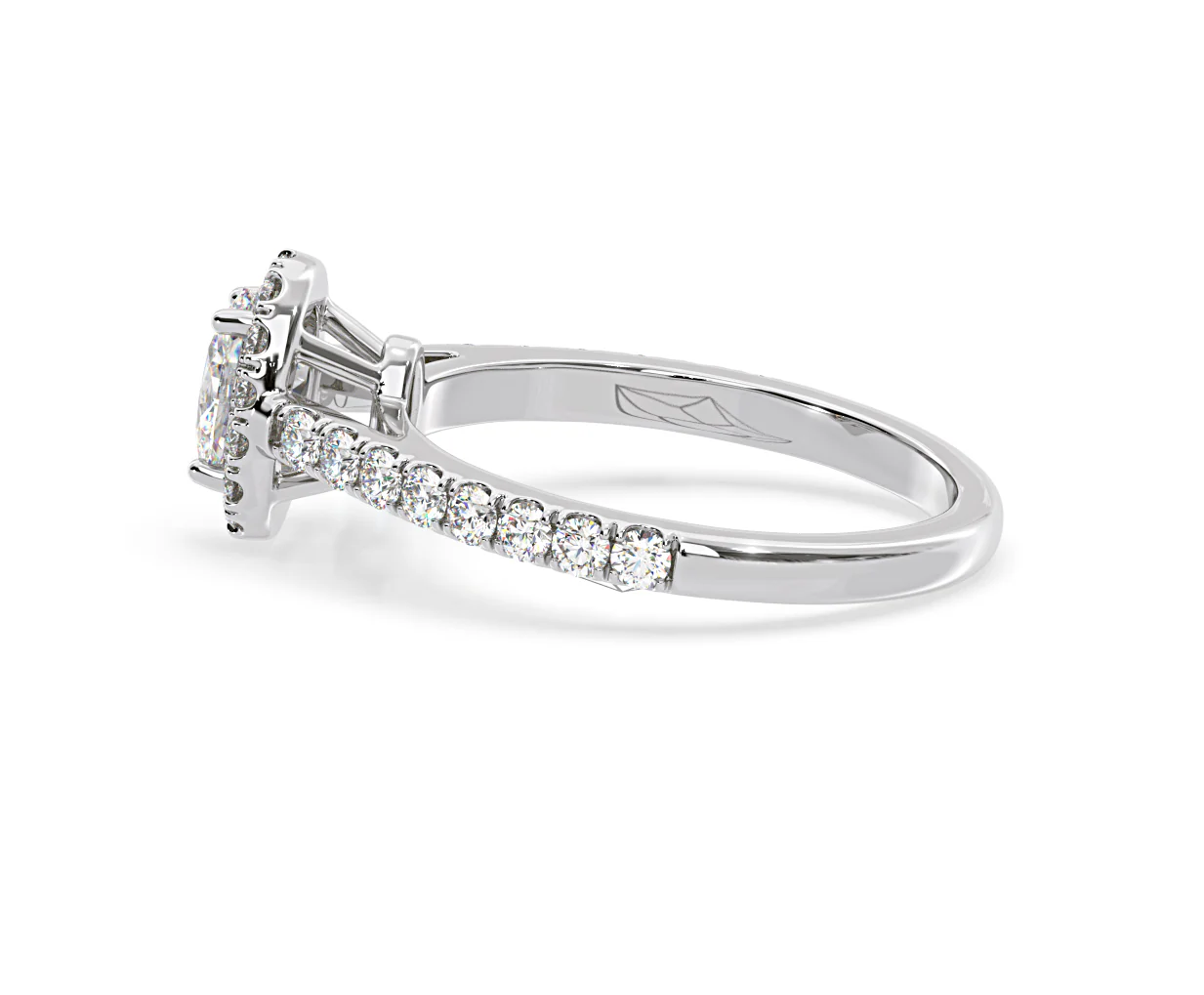 Georgina Lab Oval Diamond Halo Engagement Ring Platinum 1.00ct F/VS1 - Image 112