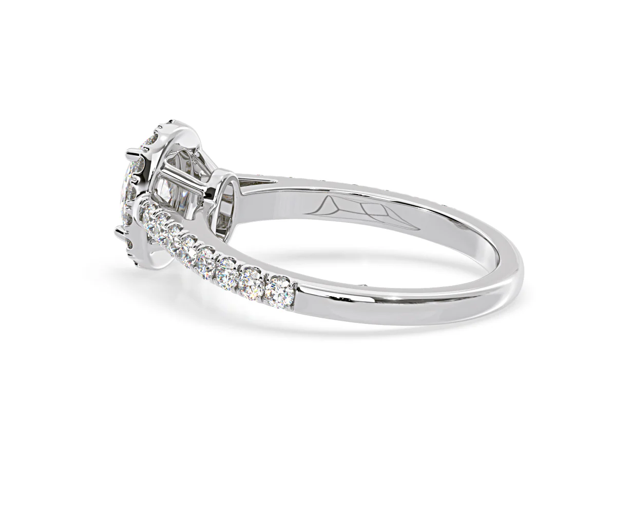 Georgina Lab Oval Diamond Halo Engagement Ring Platinum 1.00ct F/VS1 - Image 116