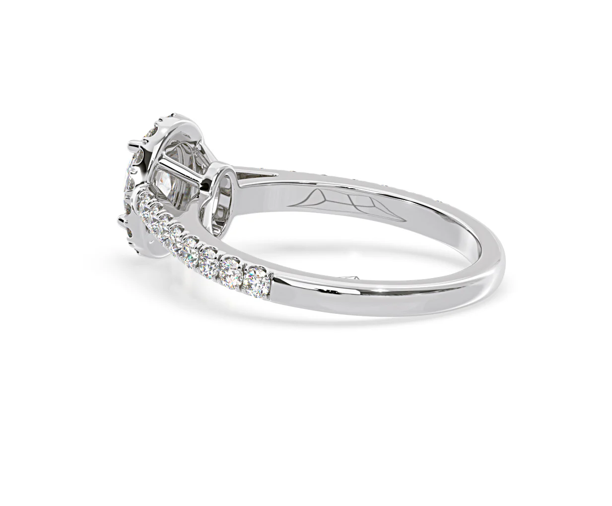Georgina Lab Oval Diamond Halo Engagement Ring Platinum 1.00ct F/VS1 - Image 117