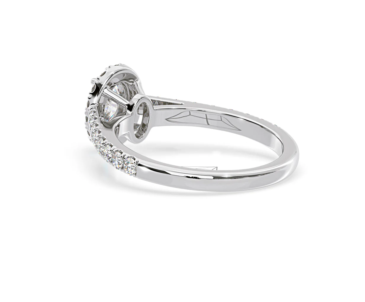 Georgina Lab Oval Diamond Halo Engagement Ring Platinum 1.00ct F/VS1 - Image 120