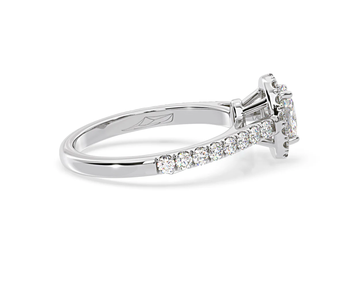 Georgina Lab Oval Diamond Halo Engagement Ring Platinum 1.00ct F/VS1 - Image 147