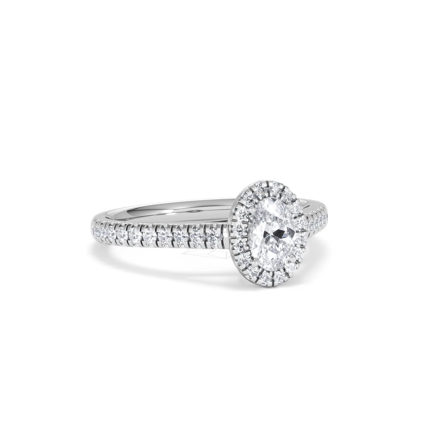 Georgina Lab Oval Diamond Halo Engagement Ring Platinum 1.00ct F/VS1 - Image 15