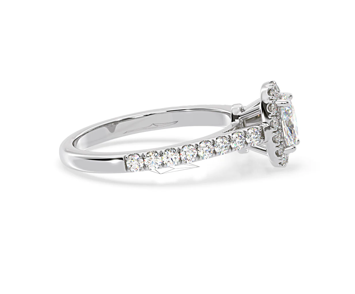 Georgina Lab Oval Diamond Halo Engagement Ring Platinum 1.00ct F/VS1 - Image 151