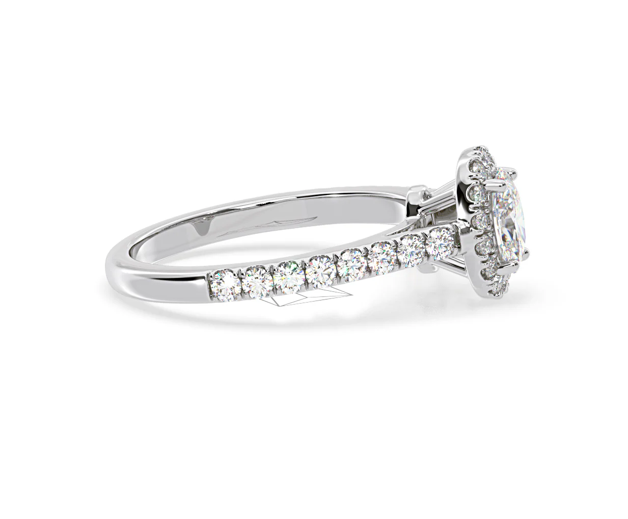 Georgina Lab Oval Diamond Halo Engagement Ring Platinum 1.00ct F/VS1 - Image 152