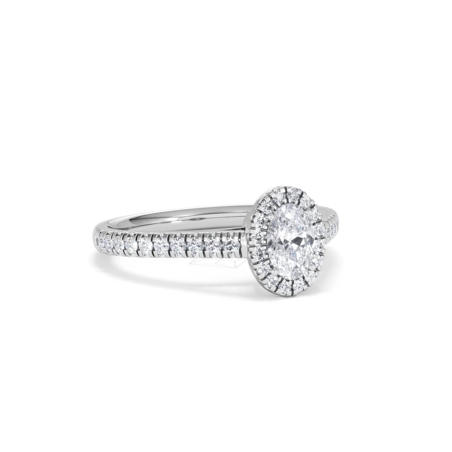 Georgina Lab Oval Diamond Halo Engagement Ring Platinum 1.00ct F/VS1 - Image 16