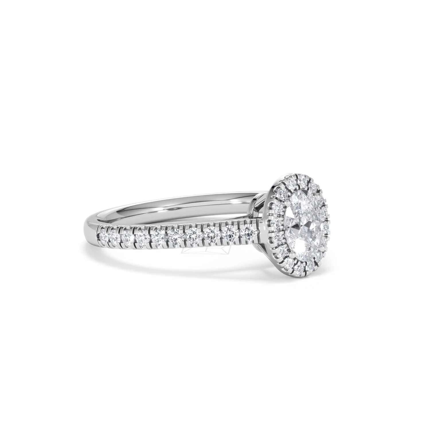 Georgina Lab Oval Diamond Halo Engagement Ring Platinum 1.00ct F/VS1 - Image 19