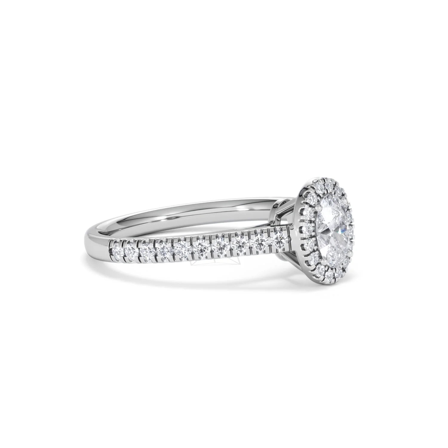 Georgina Lab Oval Diamond Halo Engagement Ring Platinum 1.00ct F/VS1 - Image 21