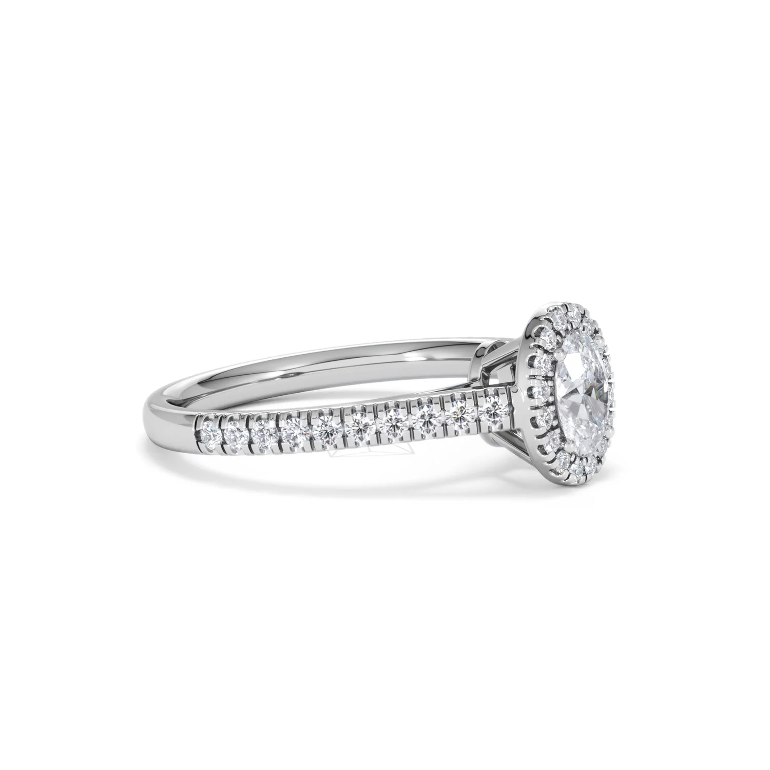 Georgina Lab Oval Diamond Halo Engagement Ring Platinum 1.00ct F/VS1 - Image 22