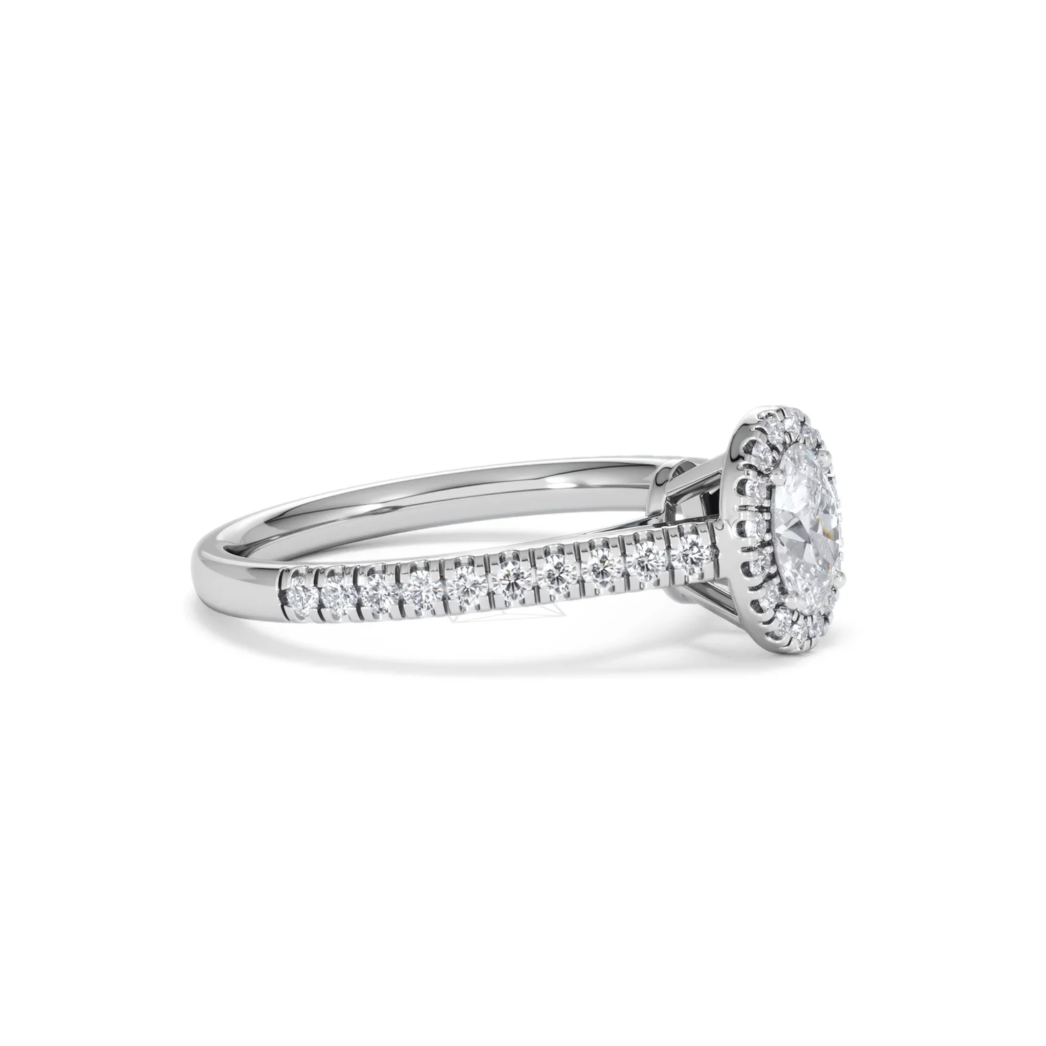 Georgina Lab Oval Diamond Halo Engagement Ring Platinum 1.00ct F/VS1 - Image 23