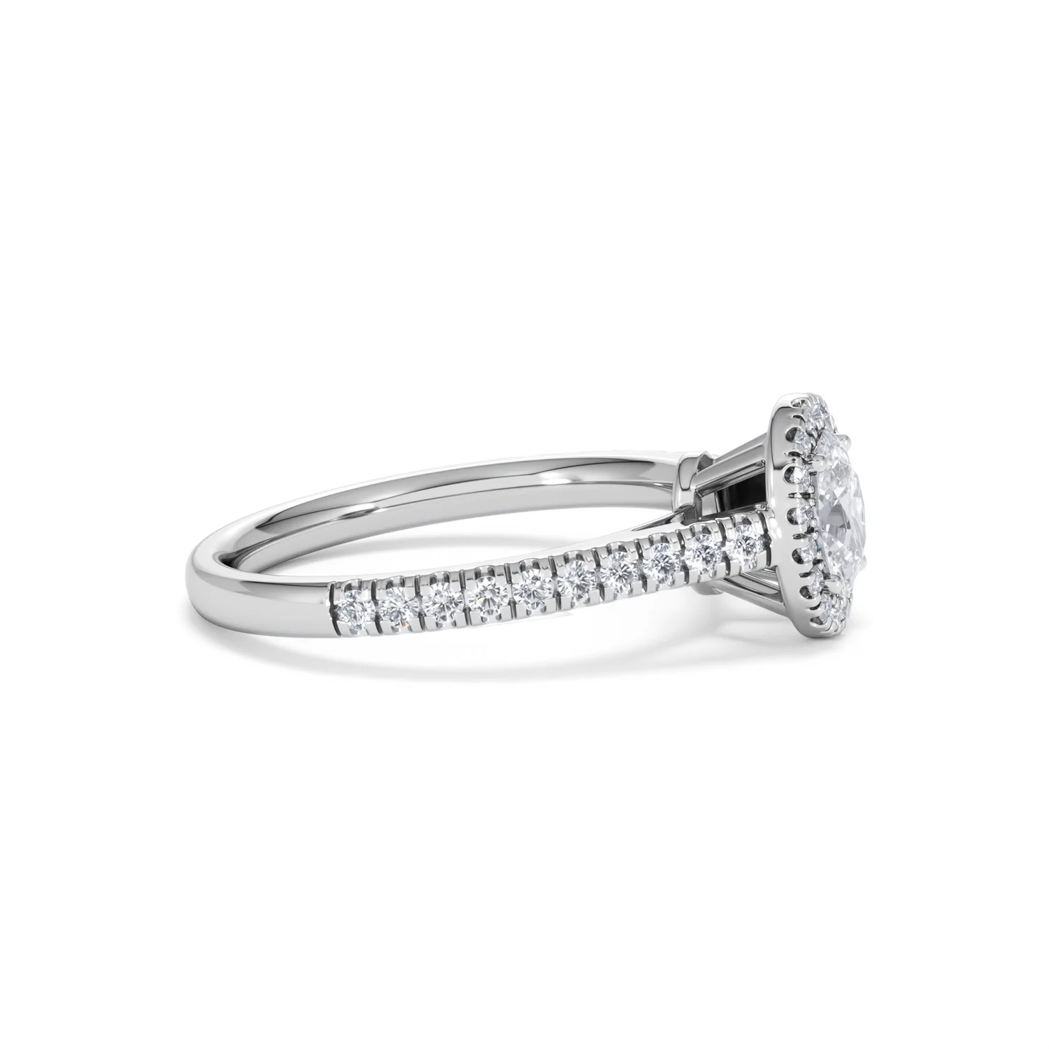 Georgina Lab Oval Diamond Halo Engagement Ring Platinum 1.00ct F/VS1 - Image 26