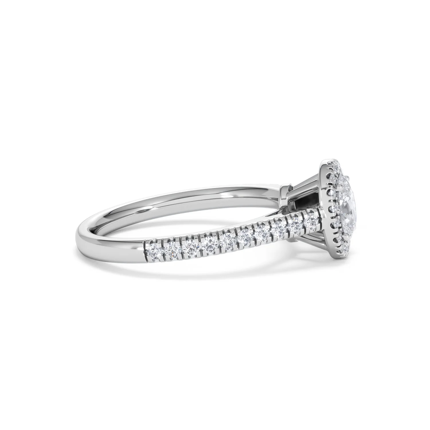 Georgina Lab Oval Diamond Halo Engagement Ring Platinum 1.00ct F/VS1 - Image 27
