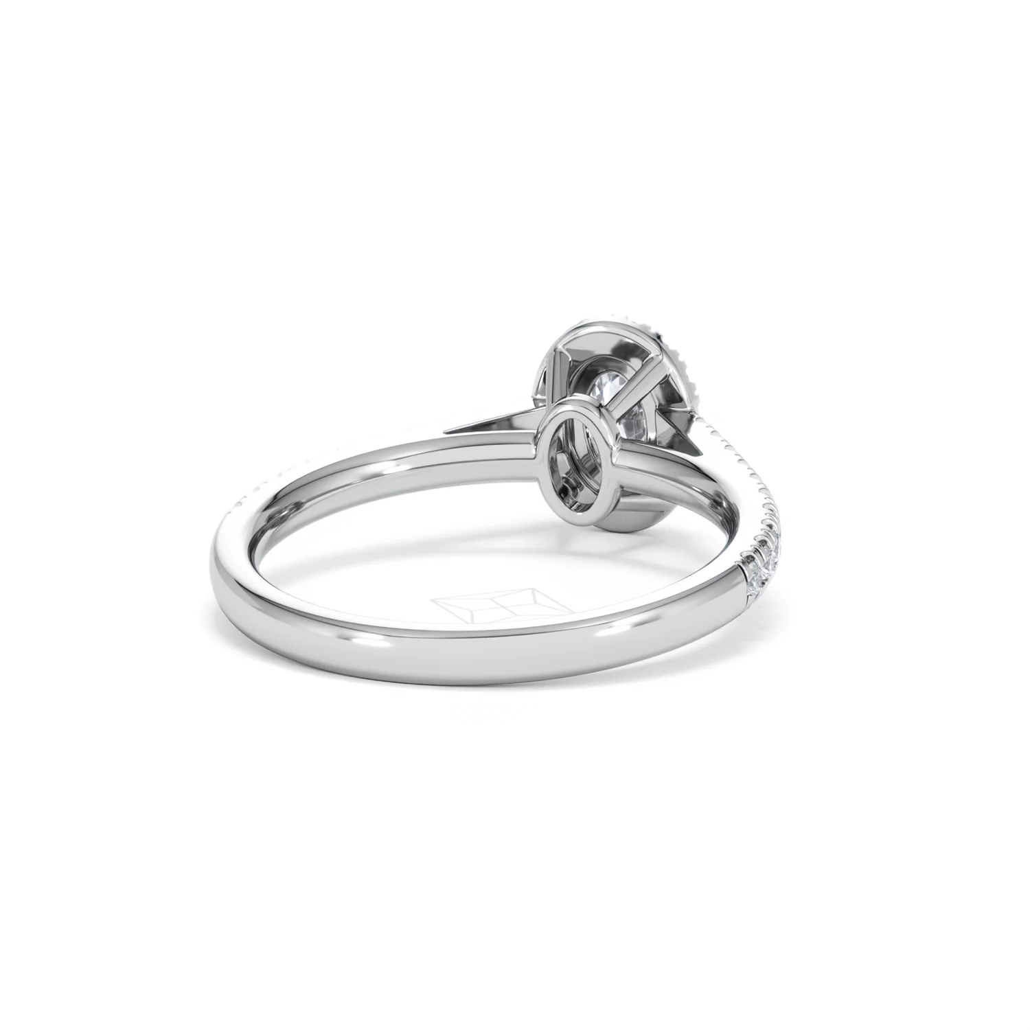 Georgina Lab Oval Diamond Halo Engagement Ring Platinum 1.00ct F/VS1 - Image 45