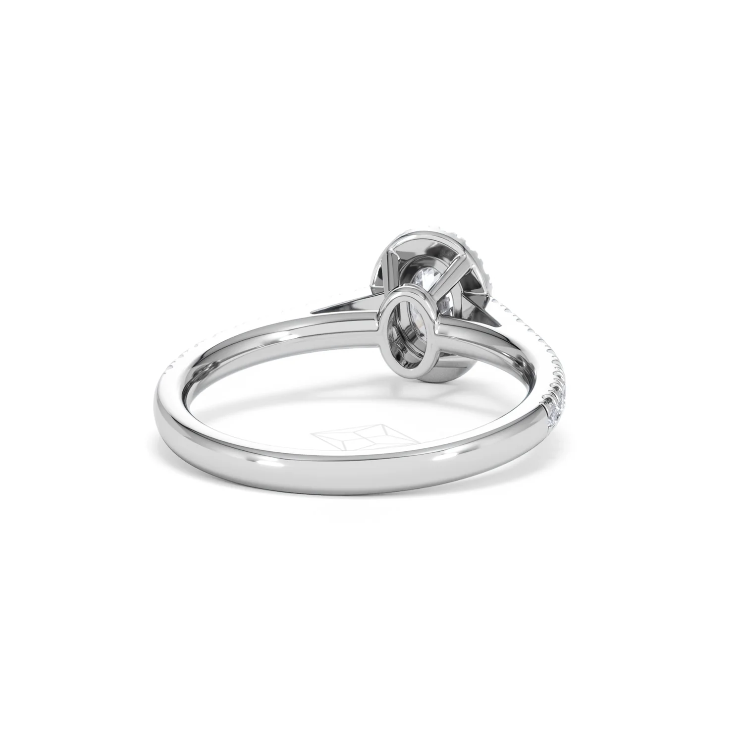 Georgina Lab Oval Diamond Halo Engagement Ring Platinum 1.00ct F/VS1 - Image 46
