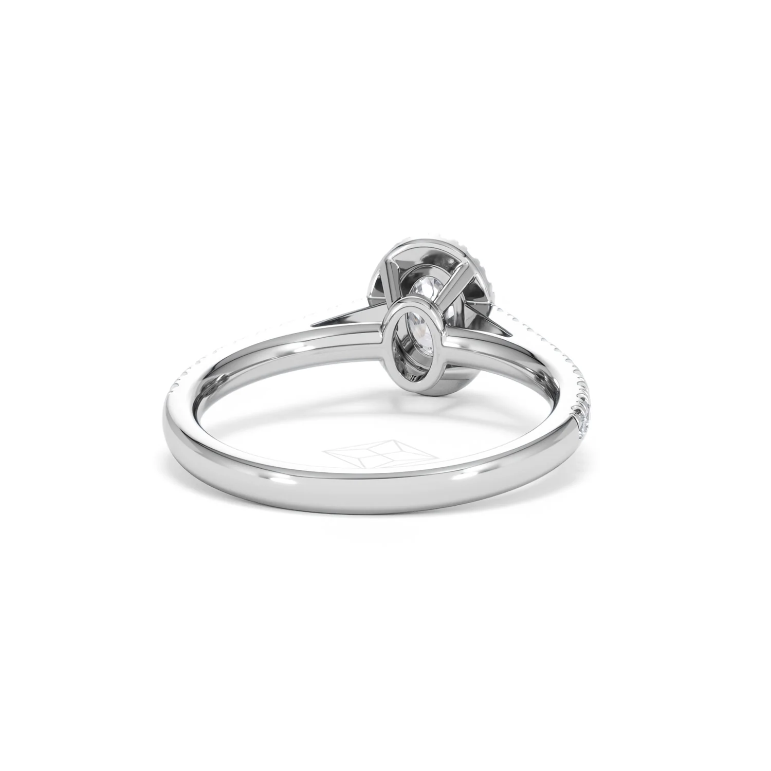 Georgina Lab Oval Diamond Halo Engagement Ring Platinum 1.00ct F/VS1 - Image 47