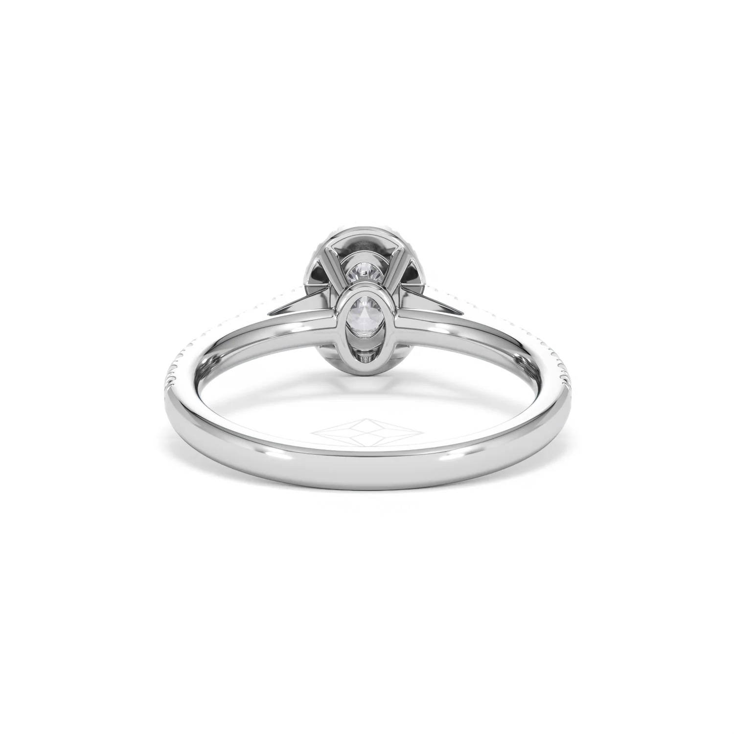 Georgina Lab Oval Diamond Halo Engagement Ring Platinum 1.00ct F/VS1 - Image 50