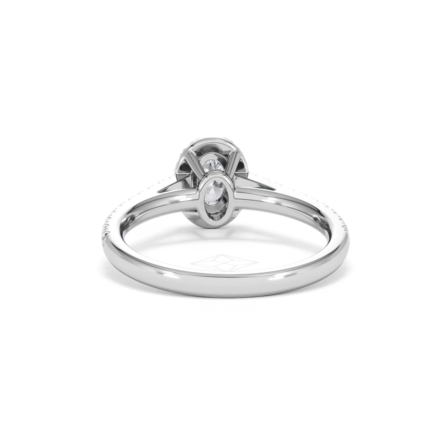Georgina Lab Oval Diamond Halo Engagement Ring Platinum 1.00ct F/VS1 - Image 51