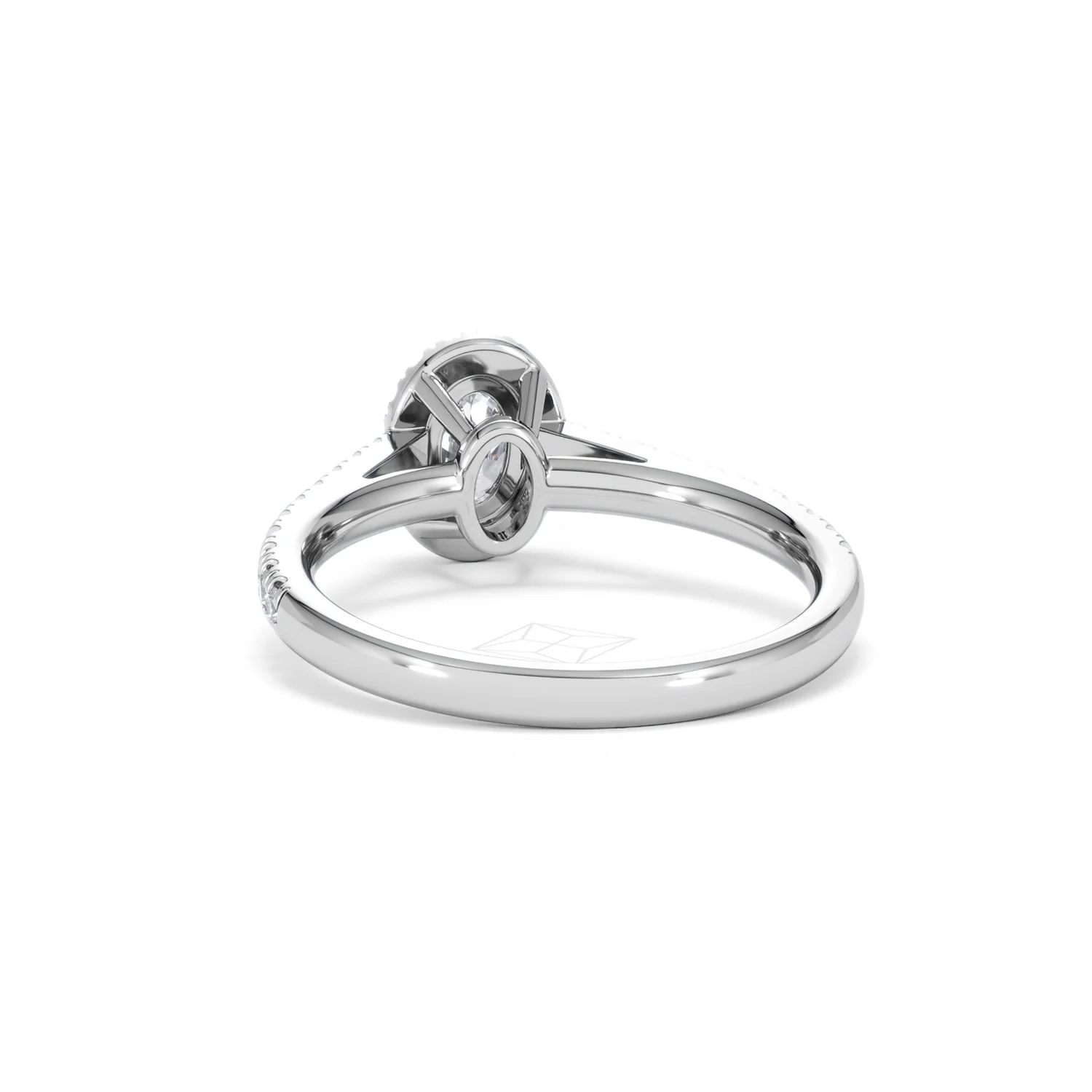 Georgina Lab Oval Diamond Halo Engagement Ring Platinum 1.00ct F/VS1 - Image 53
