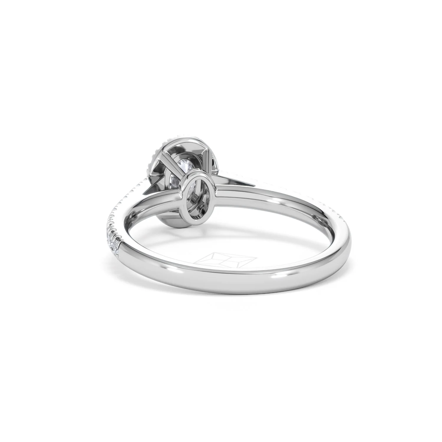 Georgina Lab Oval Diamond Halo Engagement Ring Platinum 1.00ct F/VS1 - Image 54