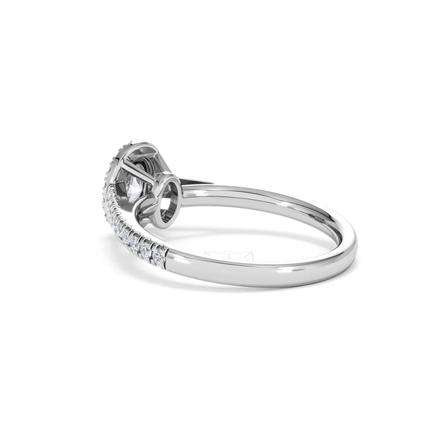 Georgina Lab Oval Diamond Halo Engagement Ring Platinum 1.00ct F/VS1 - Image 60