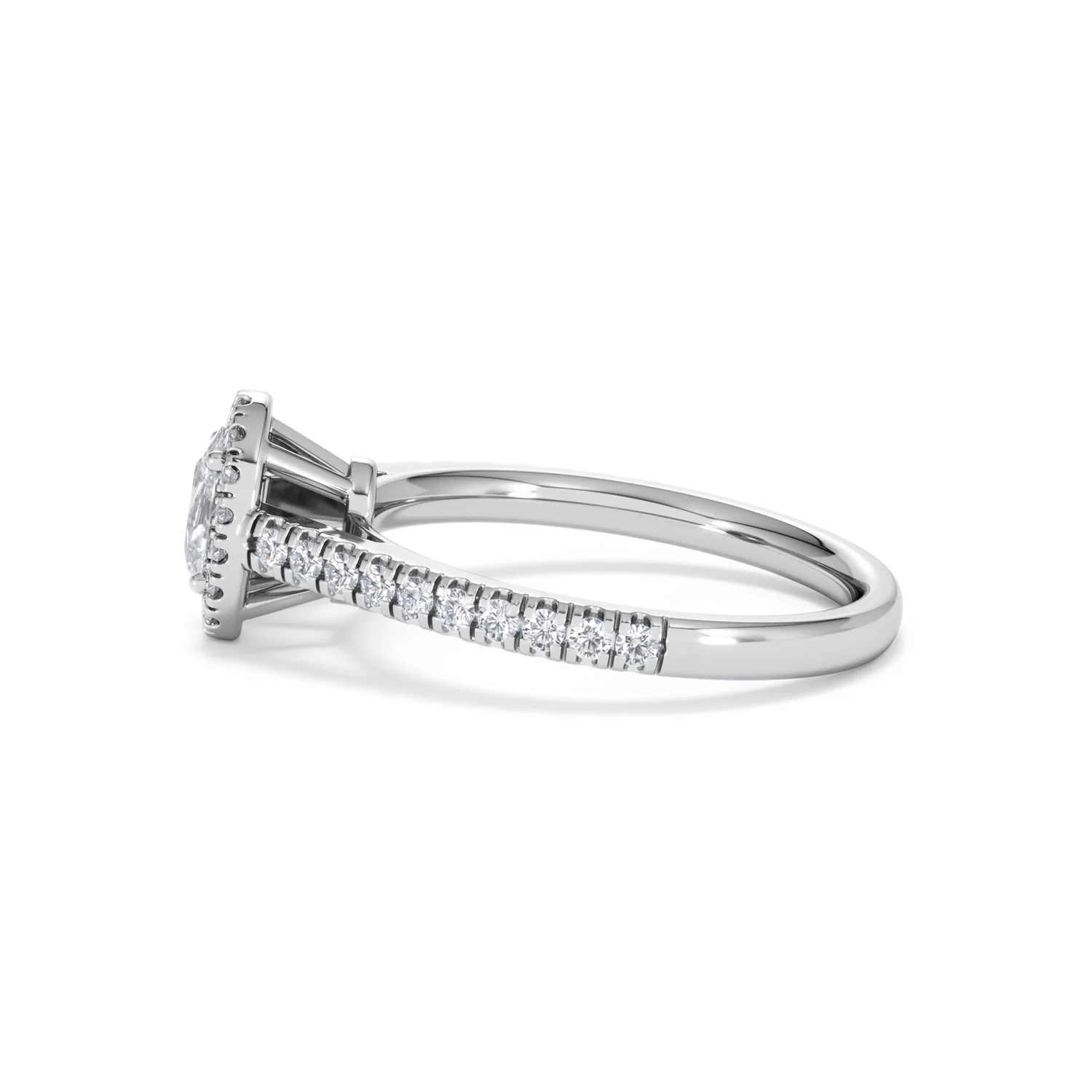 Georgina Lab Oval Diamond Halo Engagement Ring Platinum 1.00ct F/VS1 - Image 70
