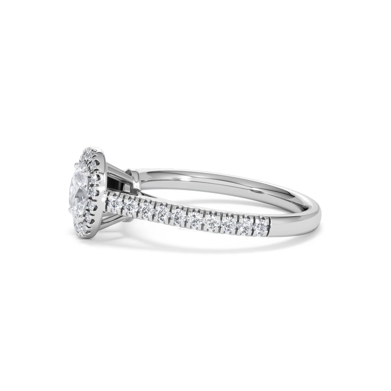 Georgina Lab Oval Diamond Halo Engagement Ring Platinum 1.00ct F/VS1 - Image 74